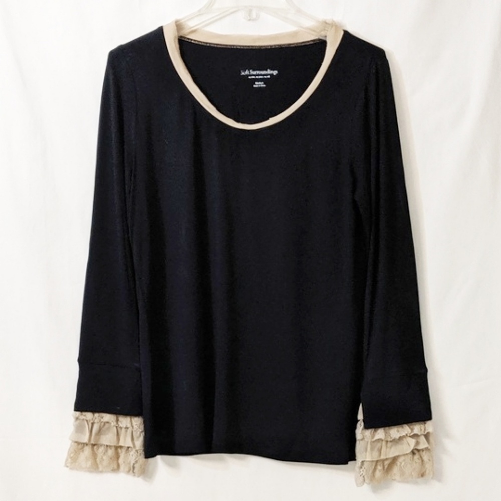 Soft Surroundings Long Slv Shirt w/ Ruffle Cuff